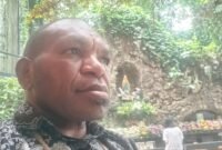 Titus Pekei, Pencetus Noken sebagai warisan budaya dunia, saat ditemui wartawan sultra.tagarutama.com.
